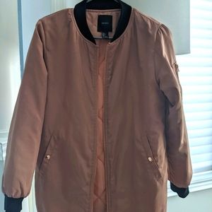 Forever 21 Rose Gold long bomber -sz Small